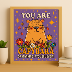 You Are Capybara of Anything – Inspiring Capybara Art Print for Daily Encouragement