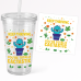 You Are Totally Cactastic UV DTF Sticker – Smiling Cactus with Flowers & Stars