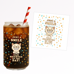 Just a Smile Can Brighten Up the Day! Cat UV DTF Sticker