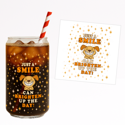 Just a Smile Can Brighten Up the Day! Dog UV DTF Sticker Just a Smile Can Brighten Up the Day! Dog UV DTF Sticker