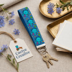 Keep Thriving Cactye Wristlet Keychain Cute Cactus Key Holder