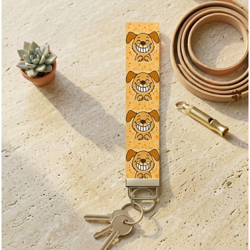 Smiling Dog Wristlet Keychain – Perfect for Dog Lovers