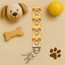 Smiling Dog Wristlet Keychain – Perfect for Dog Lovers Smiling Dog Wristlet Keychain – Perfect for Dog Lovers