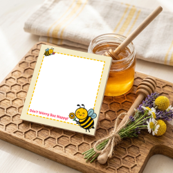 Don’t Worry, Bee Happy! 🍯 Handmade 3x3 Whimsical Bee Memo Pad