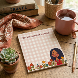 You Are Capable of Anything! ✨ Handmade 3x3 Floral Empowerment Memo Pad