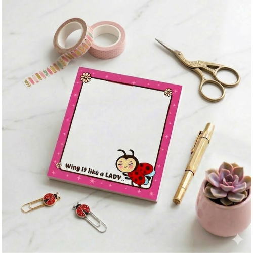 Wing It Like a Lady Bug Mini Memo Pad