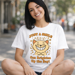 Just A Smile Can Brighten Up The Day – Smiling Cat T-Shirt