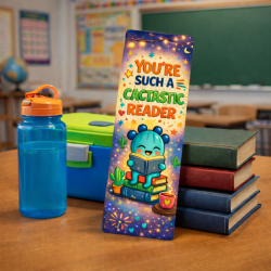 You’re Such a Cactastic Reader Bookmark – Laminated Cactus Book Lover Gift