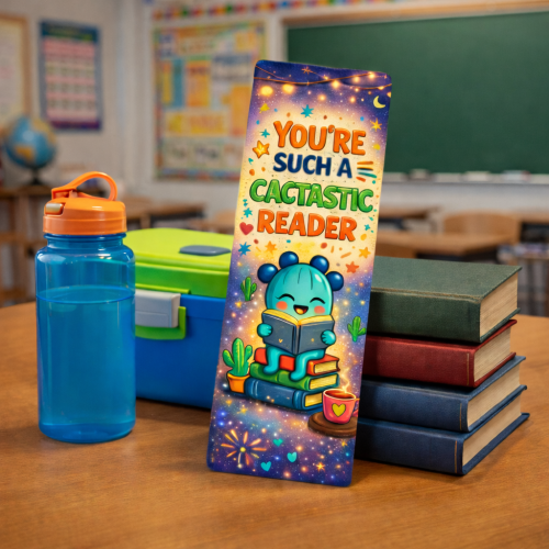 You’re Such a Cactastic Reader Bookmark – Laminated Cactus Book Lover Gift