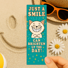 Just A Smile Can Brighten Up The Day Cute Kitty Bookmark