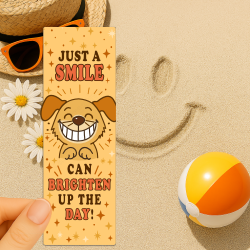 Just A Smile Can Brighten Up The Day Cute Doggy Bookmark