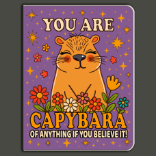 You Are Capybara of Anything Mini Pocket Notebook – Adorable Capybara with Stars & Flowers, Handmade Journal