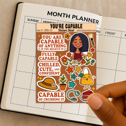 You Are Capable Girl Power Vinyl Sticker Sheet